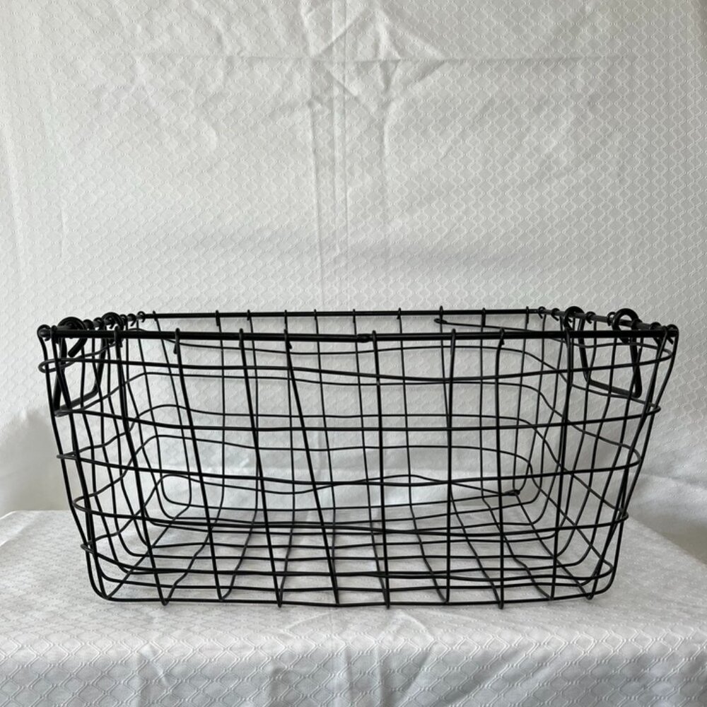Black wire basket with handles